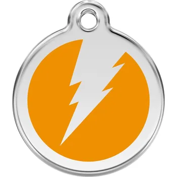 psí známka Red Dingo známka – Flash Orange – Blesk oranžový velikost známky M - 30 mm