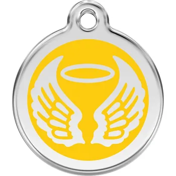psí známka Red Dingo známka – Angel Wings Yellow – Andělská křídla žlutá velikost známky S - 20 mm