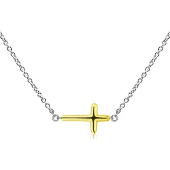 Řetízek Olivie Stříbrný náhrdelník ZLATÝ KŘÍŽEK 9729 Ag 925; ≤1,7 g.