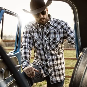 Pánská košile Stars & Stripes Košile westernová Gus Stars & Stripes, pánská, grey/black/white 3XL