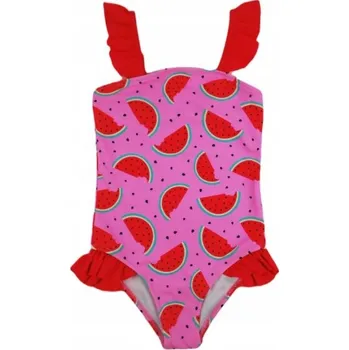 Dívčí oblečení Dívčí jednodílné plavky s volánky - Noviti, Meloun, růžové, vel. 116/122, Velikost koj. oblečení 116-122 (5-7r)