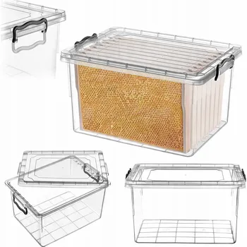 Dóza na potraviny OBDÉLNÍKOVÁ NÁDOBA NA POTRAVINY MEDOVÁ PLÁSTEV PRO RÁMEČKY VELKOPOLSKÉHO TYPU, 40 L