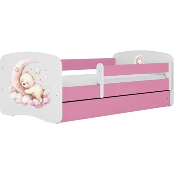 Dětská postel Dětská postel Babydreams medvídek růžová, varianta 70x140, se šuplíky, s matrací