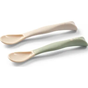 Dětské zboží Silikonové lžičky pro děti, měkké, flexibilní 2 ks, béžová/mátová