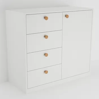 Komoda Komoda se čtyřmi zásuvkami a jedním dvířkem - vysoká
