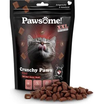Pamlsek pro kočku Pawsome! Crunchy Paws s hovězím masem 150 g