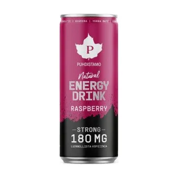 Nápoj pro sportovce Puhdistamo Natural Energy Drink Strong 330 ml - malina