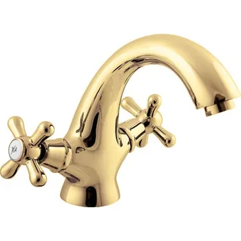 Vodovodní baterie MORAVA RETRO - Umyvadlová baterie bez výpusti, Zlatá lesklá MK128.0Z, RAV Slezák Barva: ZLATÁ - lesklá, Rozměr: 3,8", #: MK128.0Z