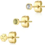 S'Agapõ Sada tří pozlacených náušnic Lucky CLICK SCK168 + 2 měsíce na vrácení zboží