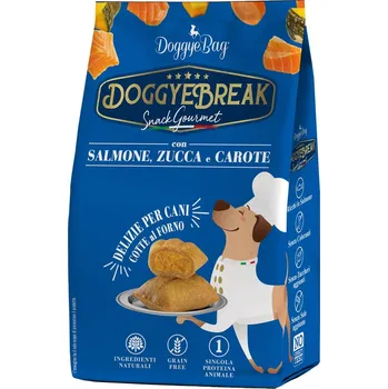 Pamlsek pro psa DoggyeBag DoggyeBreak s lososem, dýní a mrkví 180 g