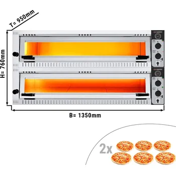 Pec na pizzu G.Gastro Pec na pizzu 6+6 x 34 cm