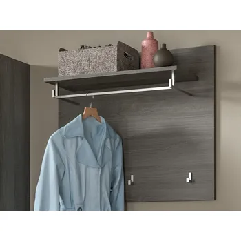 Šatní skříň Šatní panel s policí Salsa, 80 cm, šedý dub