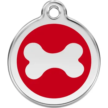 psí známka Red Dingo známka – Bone Red – Kost červená velikost známky S - 20 mm