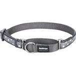 Red Dingo obojek polostahovací – Stars White on Grey – 25 mm x 41-62 cm