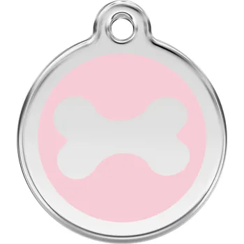 psí známka Red Dingo známka – Bone Pink – Kost růžová velikost známky S - 20 mm