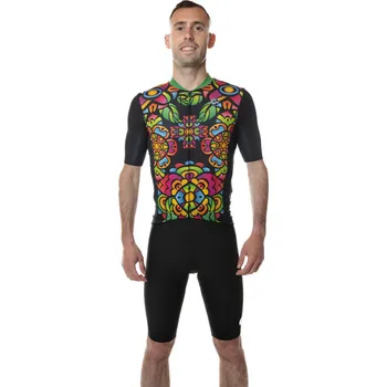 cyklistický dres C-LAB Pánský cyklistický dres Ottima S ZELENÁ|ČERNÁ|ČERVENÁ