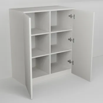 Komoda Komoda vysoká s dvěma dvířky, policemi s mezistěnou (v. 96,5cm)