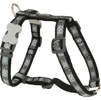 Postroj pro psa Red Dingo postroj – Paw Impressions Black – 12 mm x 30-44 cm