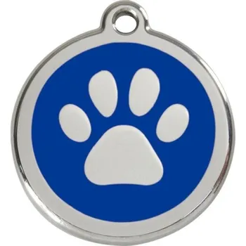 psí známka Red Dingo známka – Paw Print Navy – Tlapka modrá velikost známky L - 37 mm
