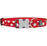 Red Dingo obojek – White Spots on Red – 40 mm x 50-80 cm