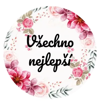 Samolepící etiketa Samolepící etiketa " VŠECHNO NEJLEPŠÍ" 3,5 cm