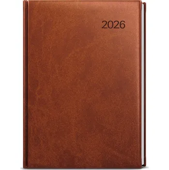 Diář Baloušek, s.r.o. TÝDENNÍ DIÁŘ 2026 - A5 OSKAR , BTO6 - JEMNÝ MATERIÁL VIVELLA Barva: Hnědá