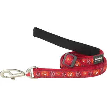 Vodítko pro psa Red Dingo vodítko – Paw Impressions Red – 20 mm x 1,8 m