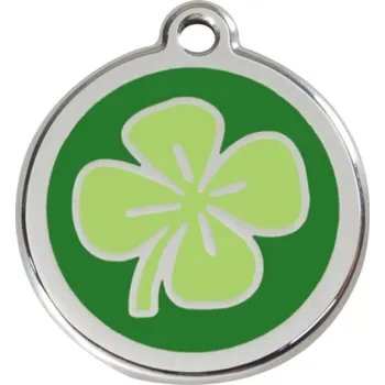psí známka Red Dingo známka – Clover Green – Čtyřlístek zelený velikost známky M - 30 mm
