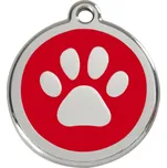 Red Dingo známka – Paw Print Red – Tlapka červená velikost známky S - 20 mm