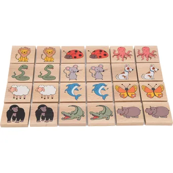 Dřevěná hračka Dřevěné pexeso zvířátka – vzdělávací hra pro děti | Buklo