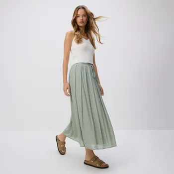 Dámská sukně Reserved - Maxi sukně se zavazováním - světle olivová - YR575-81X - YR575-81X-XS