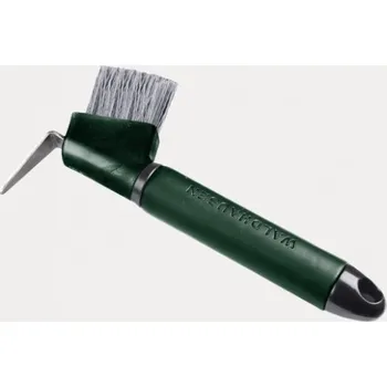 Čištění pro koně WALDHAUSEN Háček na kopyta ručka umělá kůže zelená