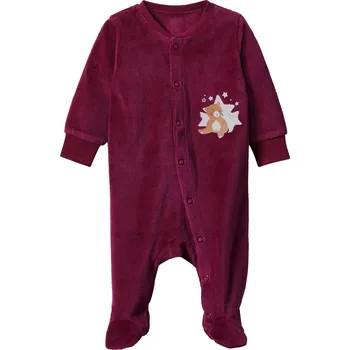 Kojenecký overall lupilu® Dívčí overal na spaní s BIO bavlnou (bordó, 74/80)