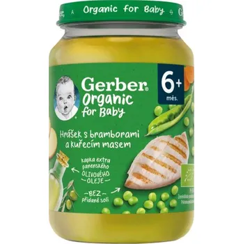 Gerber Organic Hrášek s bramborami a kuřecím masem 190g