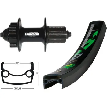 Plášť na kolo OEM zadní zapletené kolo 26x1.9' Deore Disc 6int XL25