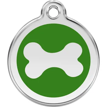 psí známka Red Dingo známka – Bone Green – Kost zelená velikost známky M - 30 mm