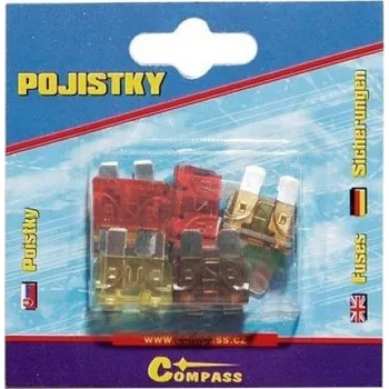 Autopojistky Autopojistky ploché nožové mini, 10 ks - COMPASS 07523