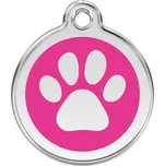 Red Dingo známka – Paw Print Hot Pink – Tlapka tmavě růžová velikost známky S - 20 mm