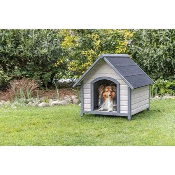Bouda pro psa Trixie NATURA bouda pro psa se sedlovou střechou, M-L: 83 x 87 x 101 cm, šedá