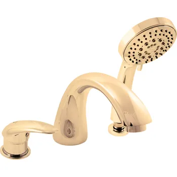 Vodovodní baterie DUNAJ - Vanová baterie 3-otvorová, vodopád, Zlatá lesklá D469.0YZ, RAV Slezák