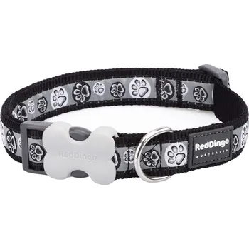 Red Dingo obojek – Paw Impressions Black – 20 mm x 30-47 cm