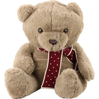 plyšák LEAN Toys Plyšový Maskot Mazlík Velký Medvěd S Šálou Světle Hnědý 45cm