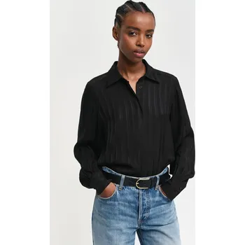Dámská košile KOŠILE GANT REG SATIN STRIPED SHIRT BLACK