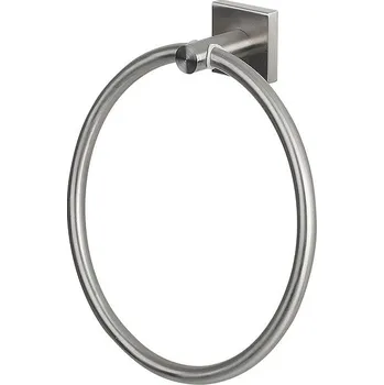 Sada koupelnových doplňků Spirella nástěnný kruhový držák na ručníky NYO, kartáčovaná nerez ocel