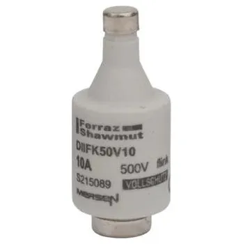 Pojistková vložka Mersen S215089, velikost DII DZ, gF, 10A, 500V - červená