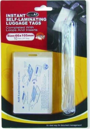Samolaminovací jmenovky na kufr - 10 ks, bílá