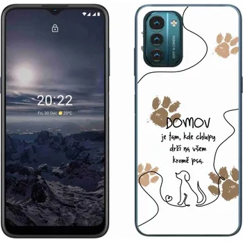 Pouzdro na mobilní telefon Gelový kryt mmCase na Nokia G11/G21 - psí motiv bílé pozadí