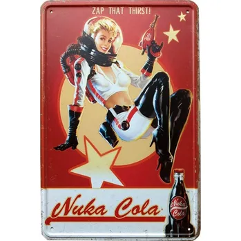 Karnevalový doplněk Plechová cedule Fallout - Nuka Cola Girl