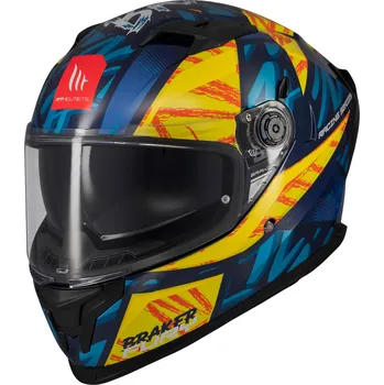 Helma na motorku MT Helmets Integrální helma na motorku MT Braker SV Fury modro-žlutá XS