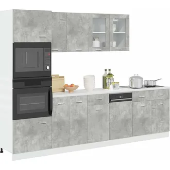 Koupelnový nábytek vidaXL 7dílná sada kuchyňských skříněk "Lyon" betonově šedá, dřevo [3324856]